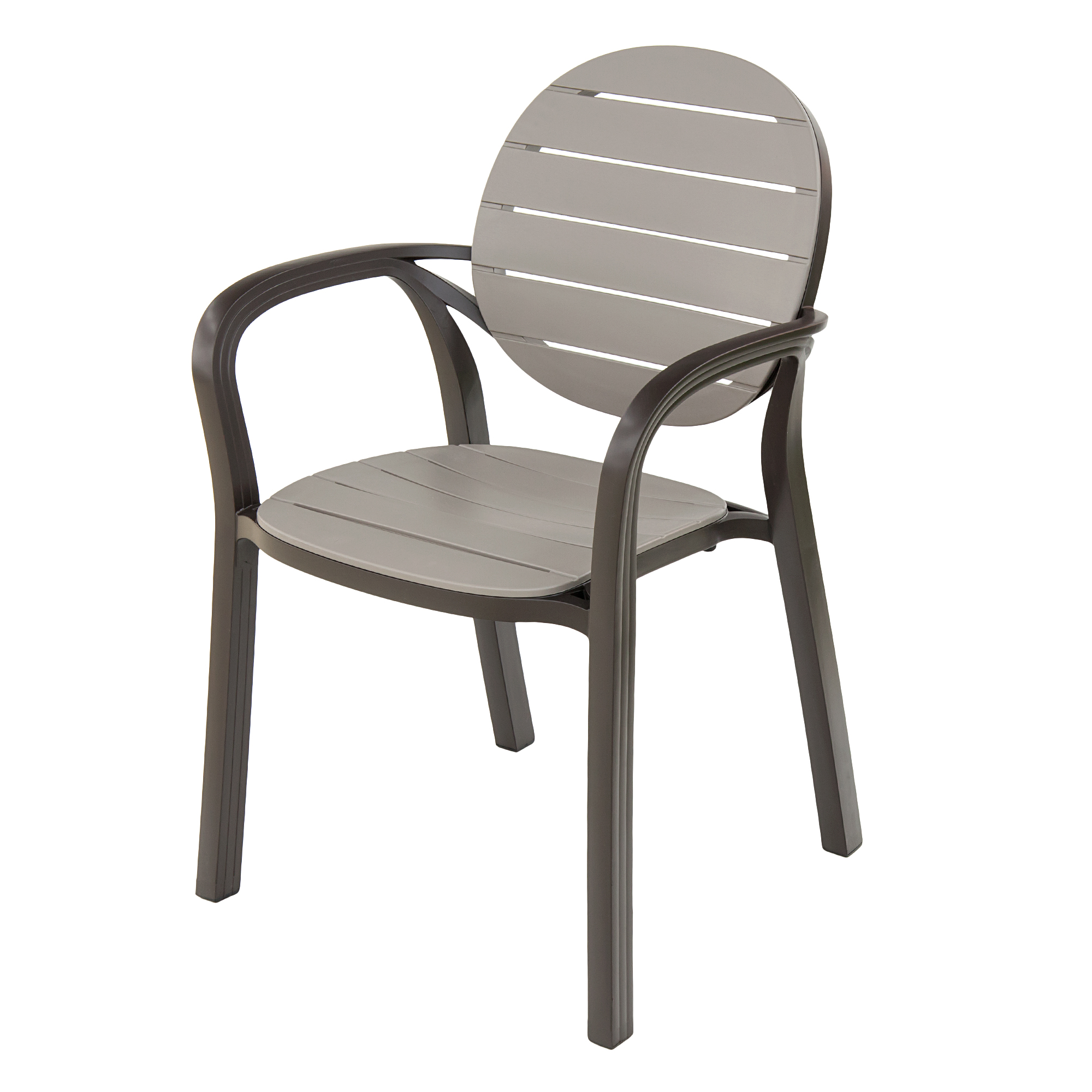 Patio Dining Armchair In Grey-PP Chair