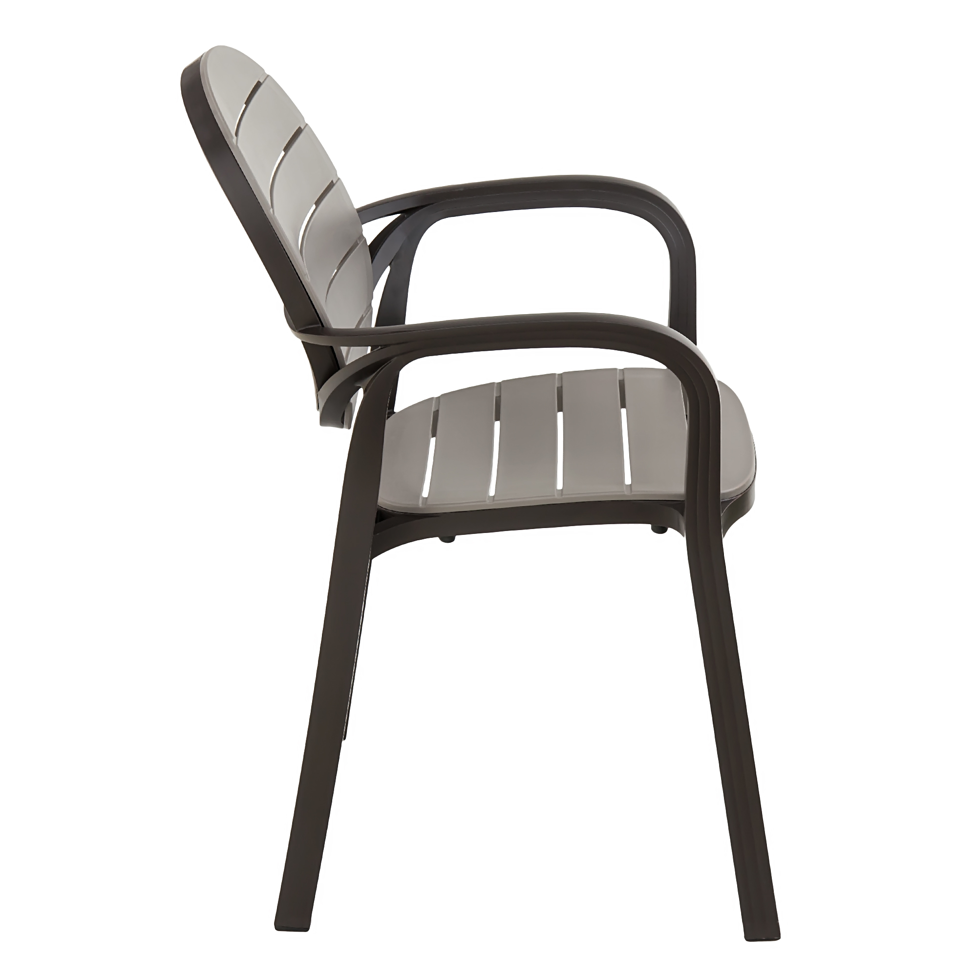 Patio Dining Armchair In Grey-PP Chair