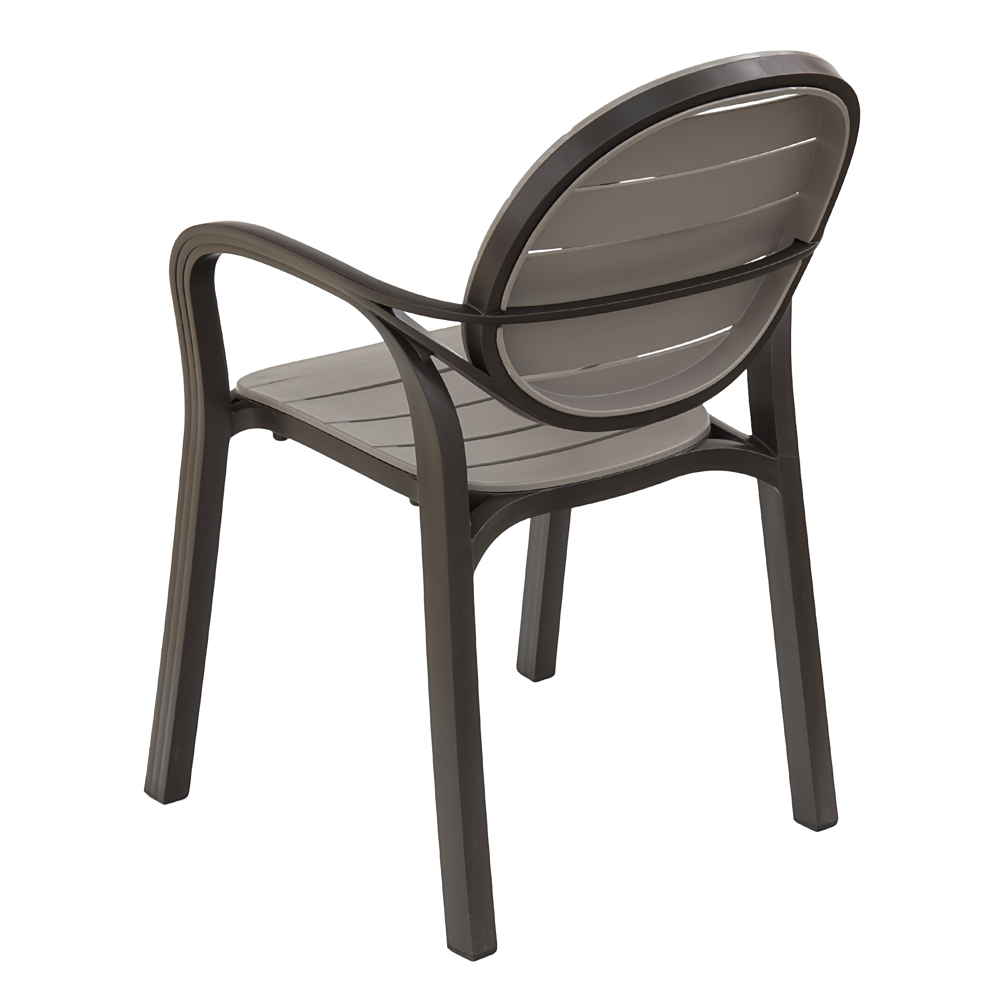 Patio Dining Armchair In Grey-PP Chair