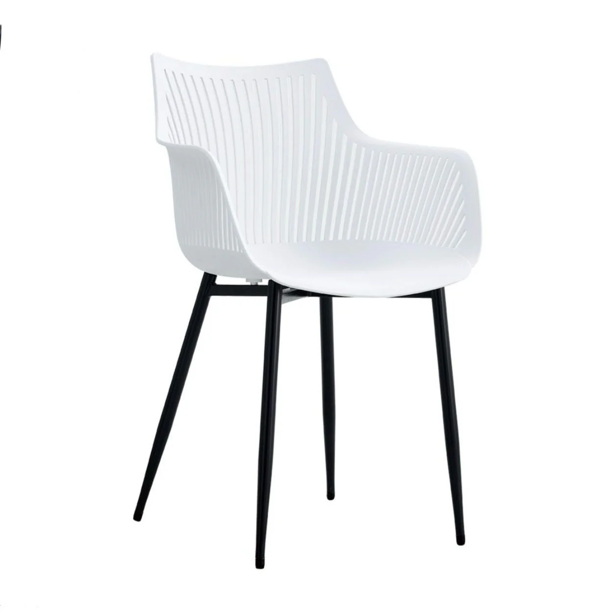 White Polypropylene Armchair With Metal Feet-PP Chair