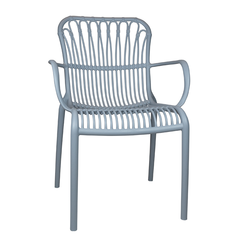Warm Grey Plastic Outdoor Leisure Armchair-PP Chair