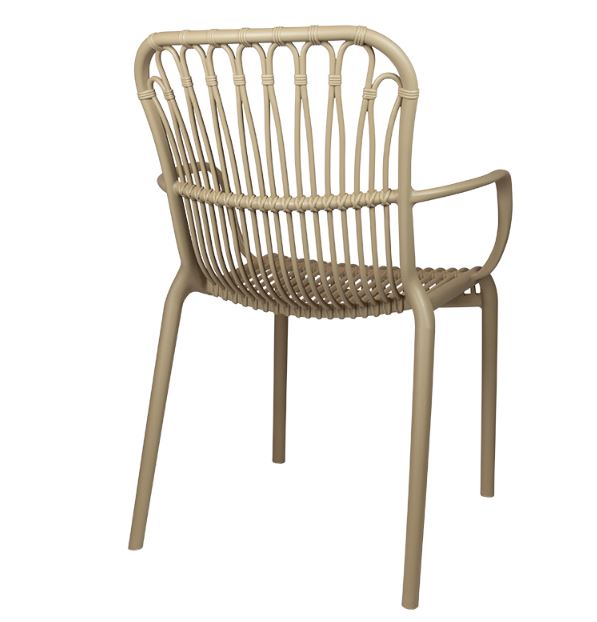 Taupe Plastic Outdoor Leisure Armchair-PP Chair