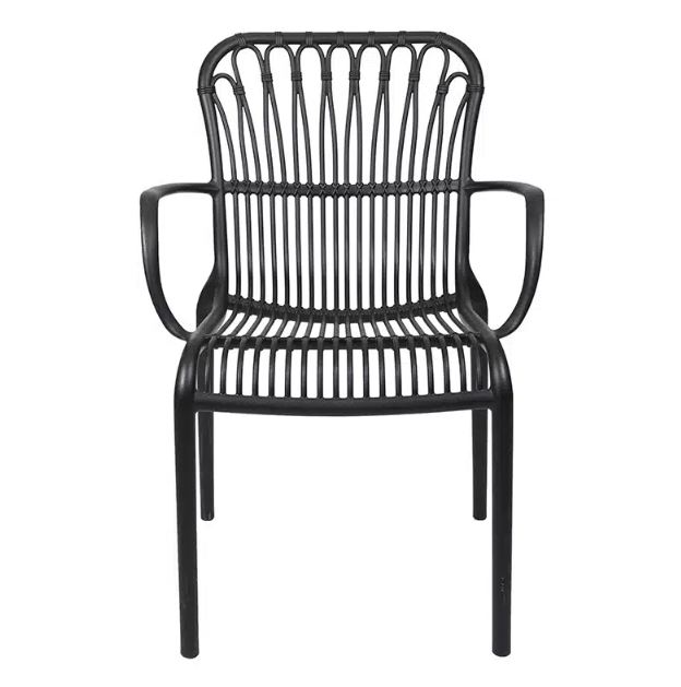 Black Plastic Outdoor Leisure Armchair-PP Chair