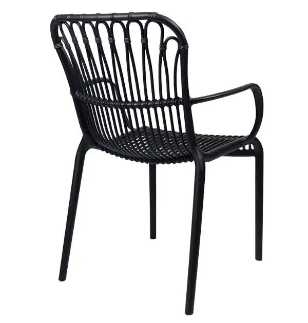 Black Plastic Outdoor Leisure Armchair-PP Chair
