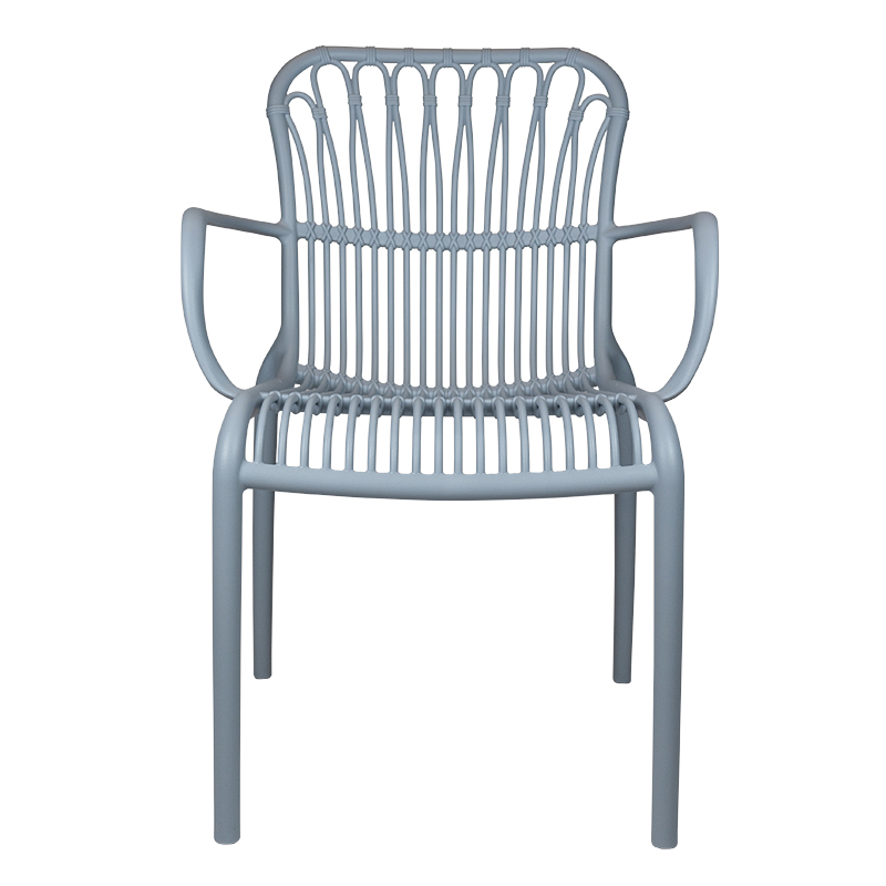 Warm Grey Plastic Outdoor Leisure Armchair-PP Chair
