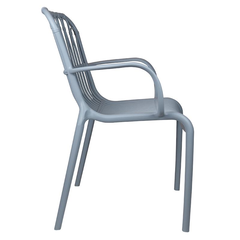 Warm Grey Plastic Outdoor Leisure Armchair-PP Chair
