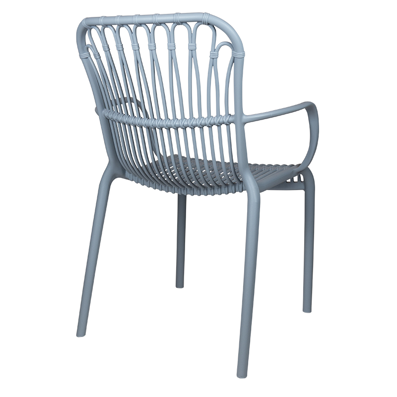 Warm Grey Plastic Outdoor Leisure Armchair-PP Chair