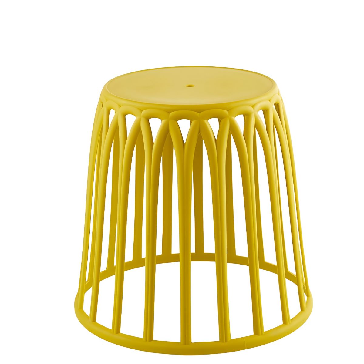 Yellow Plastic Storage Low Stool