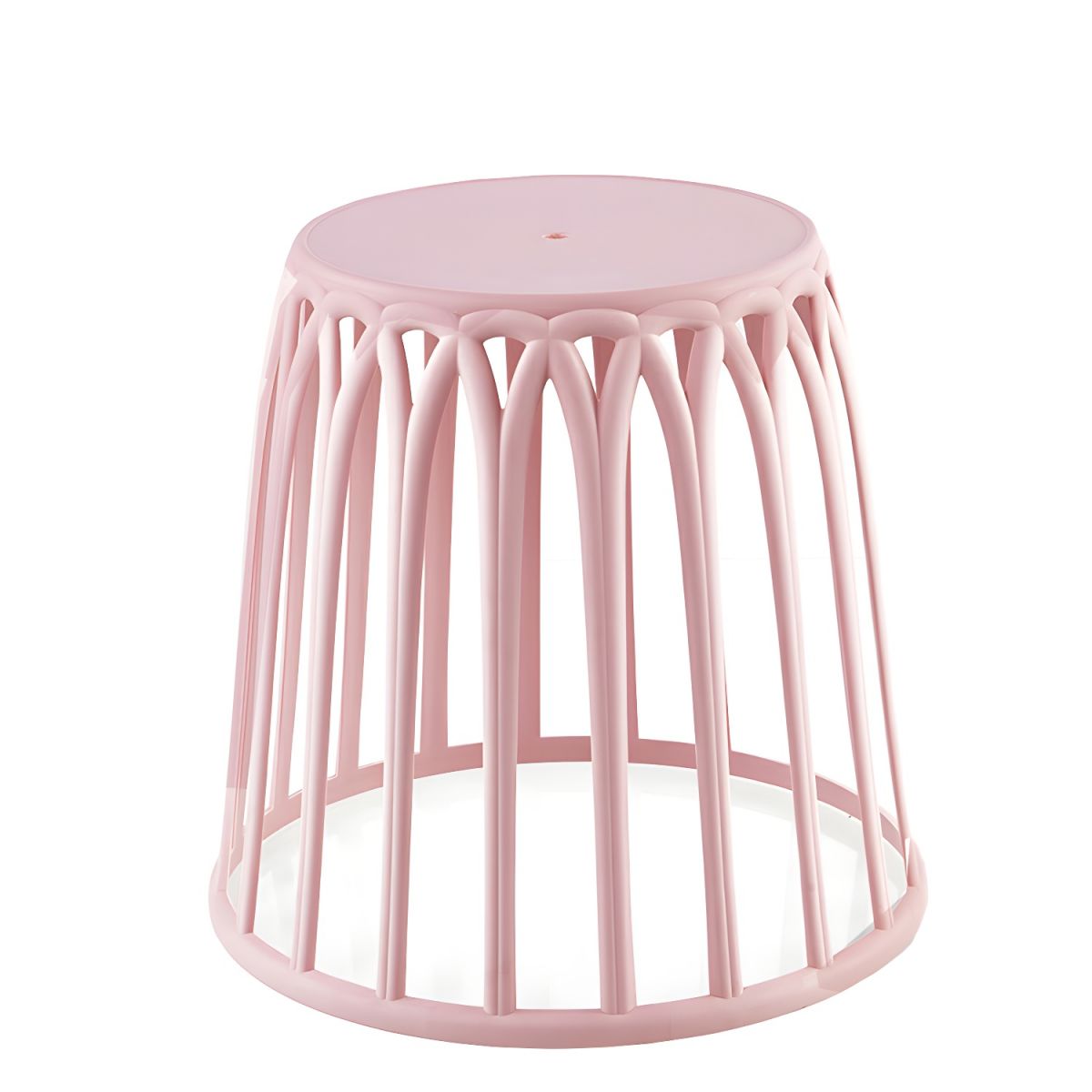 Pink Plastic Storage Low Stool