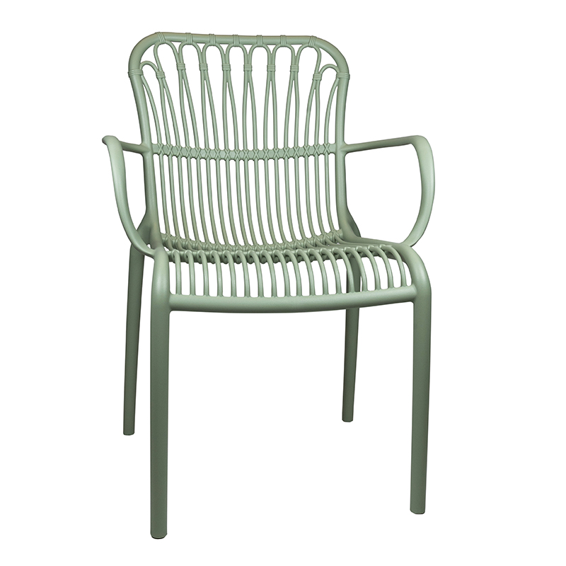 Mint Green Plastic Outdoor Leisure Armchair-PP Chair
