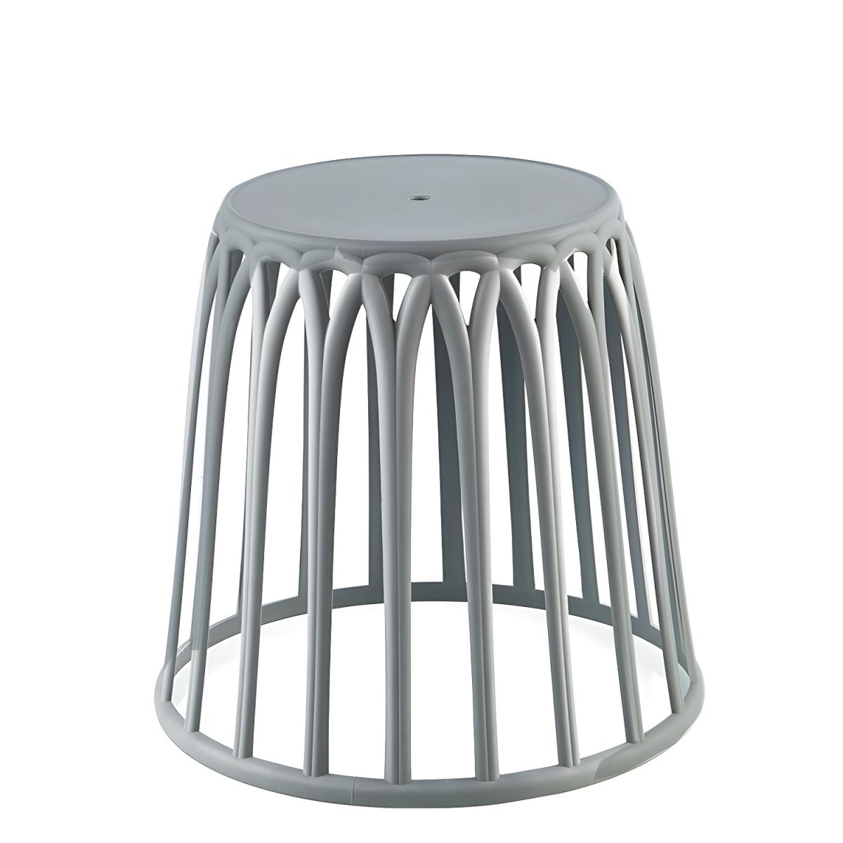 Grey Plastic Storage Low Stool