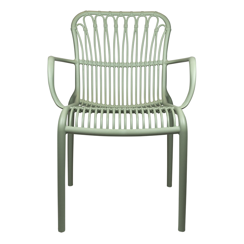 Mint Green Plastic Outdoor Leisure Armchair-PP Chair