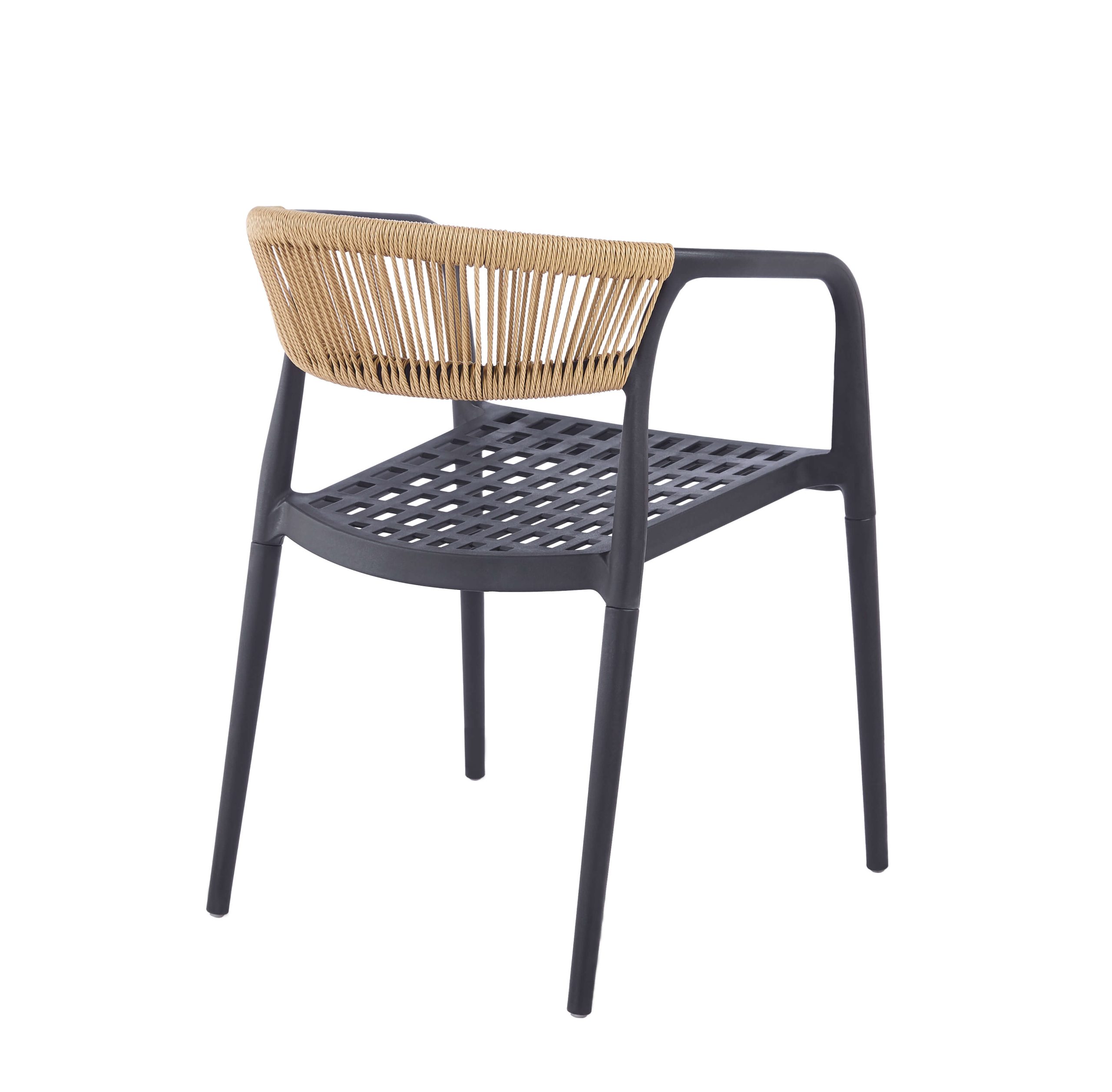 Modern Rattan Style Polypropylene Armchair for Outdoor Dining & Hospitality