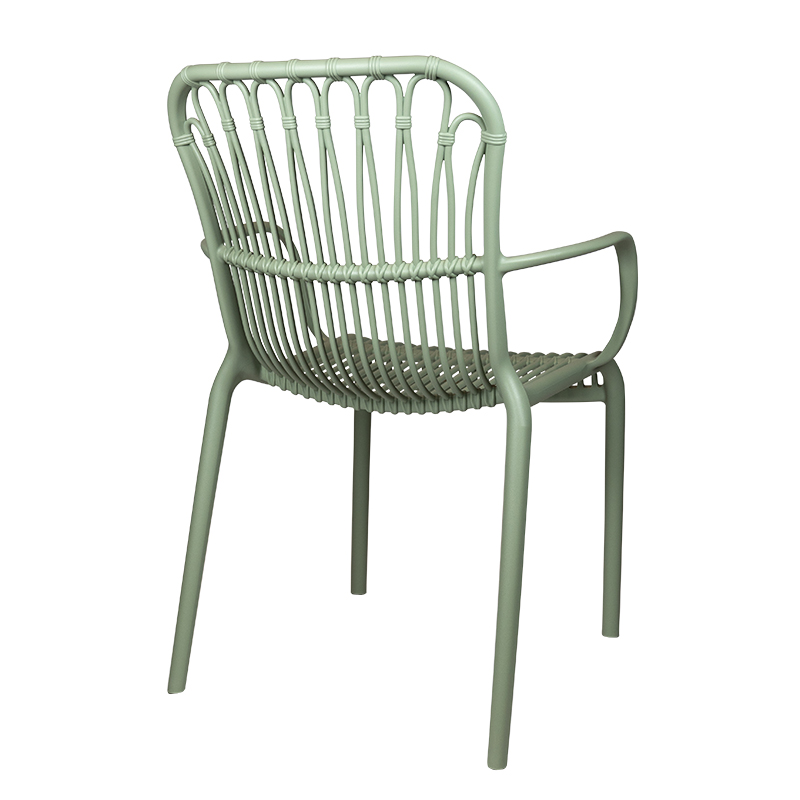 Mint Green Plastic Outdoor Leisure Armchair-PP Chair