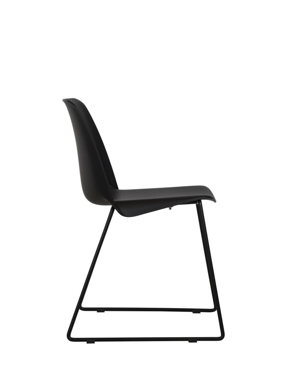 Black Plastic Chair With Metal Base