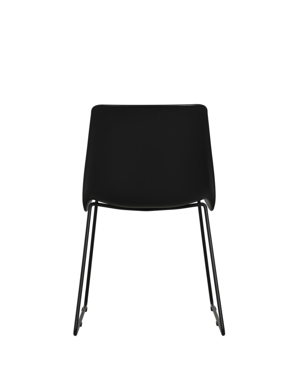 Black Plastic Chair With Metal Base