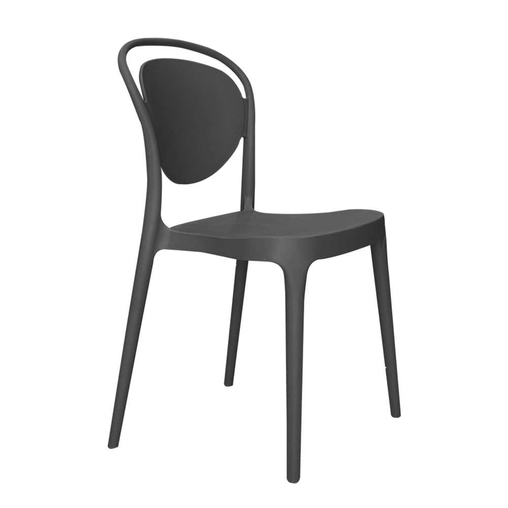 Dark Grey Plastic Stacking Chair-PP Chair