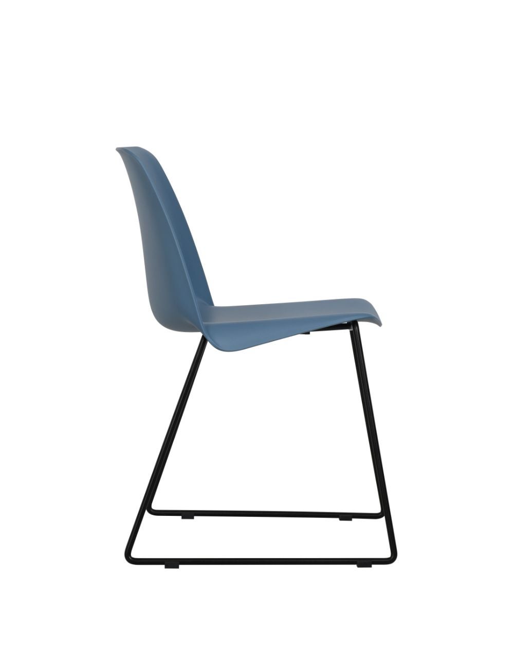 Navy Blue Plastic Chair With Metal Base