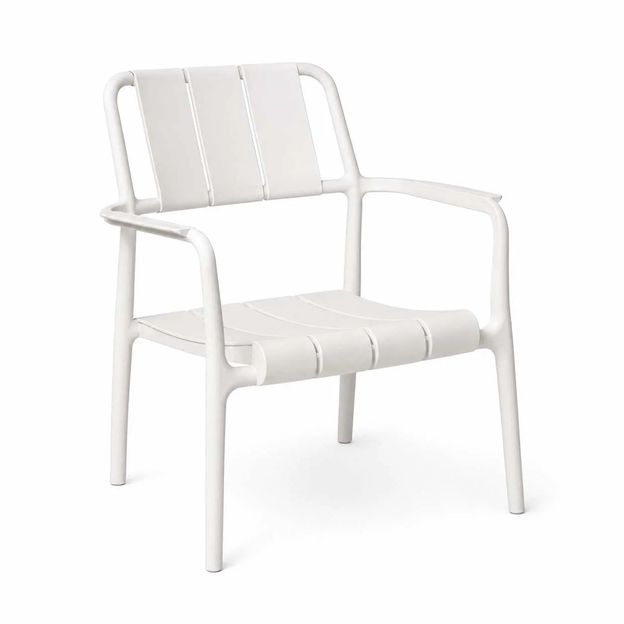PP Plastic Slatted Lounge Armchair, Outdoor Relax Chair for Hospitality & Patio