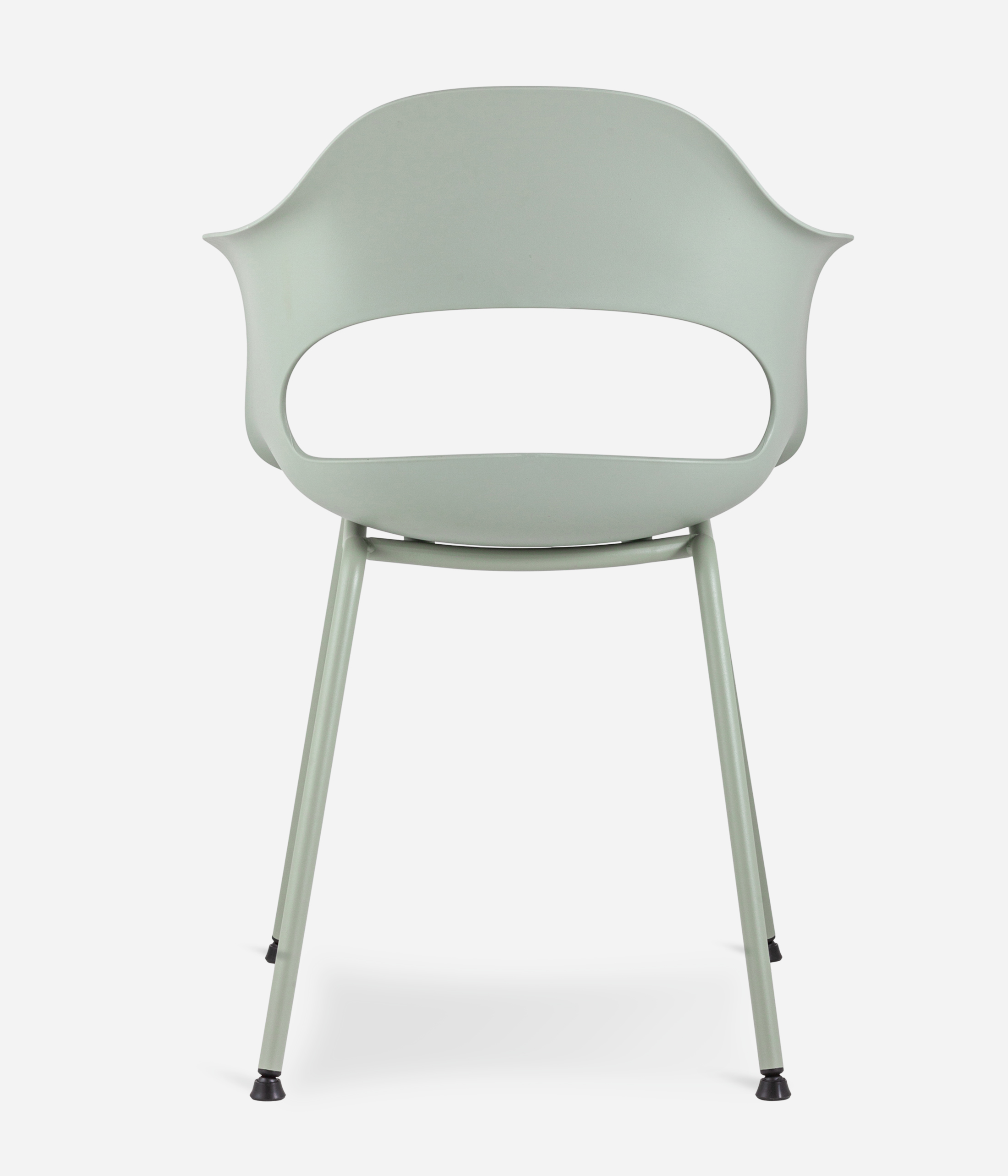 Mint Green Polypropylene Armchair with Spray-Finished Metal Base