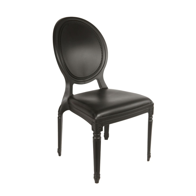 Round Back Black Plastic Banquet Chair