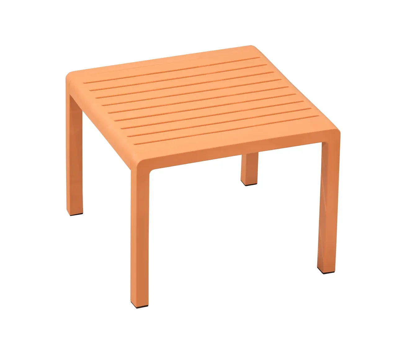 PP Plastic Wood Effect Square Table, Slatted Outdoor Dining Table for Patio & Hospitality