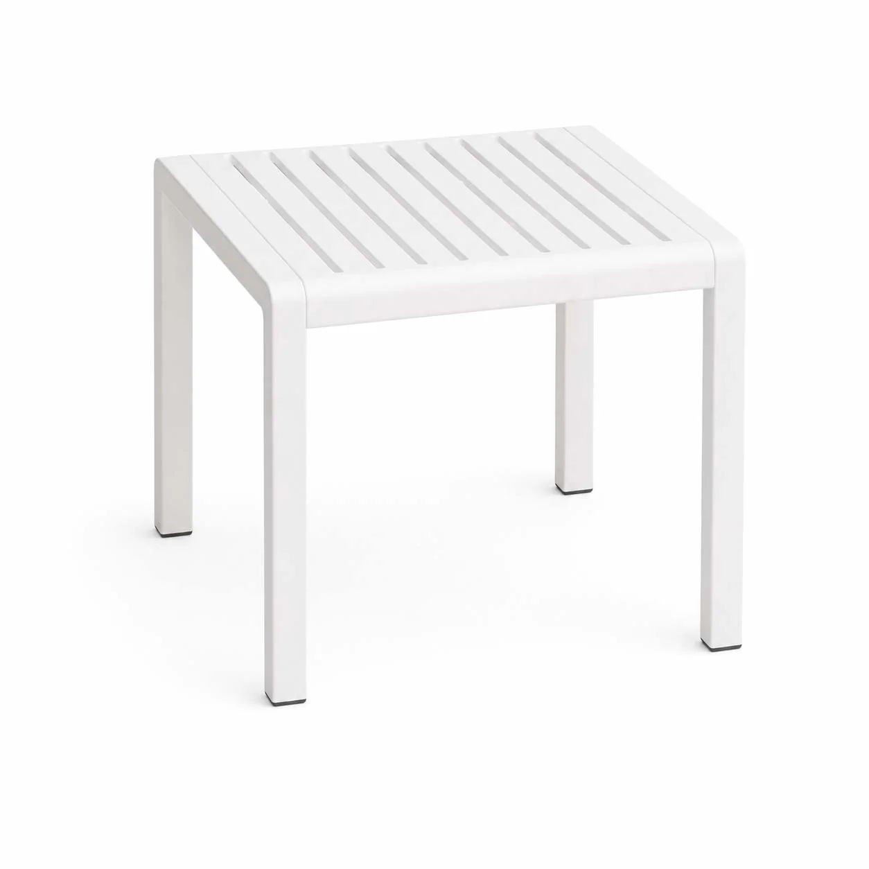 PP Plastic Wood Effect Square Table, Slatted Outdoor Dining Table for Patio & Hospitality