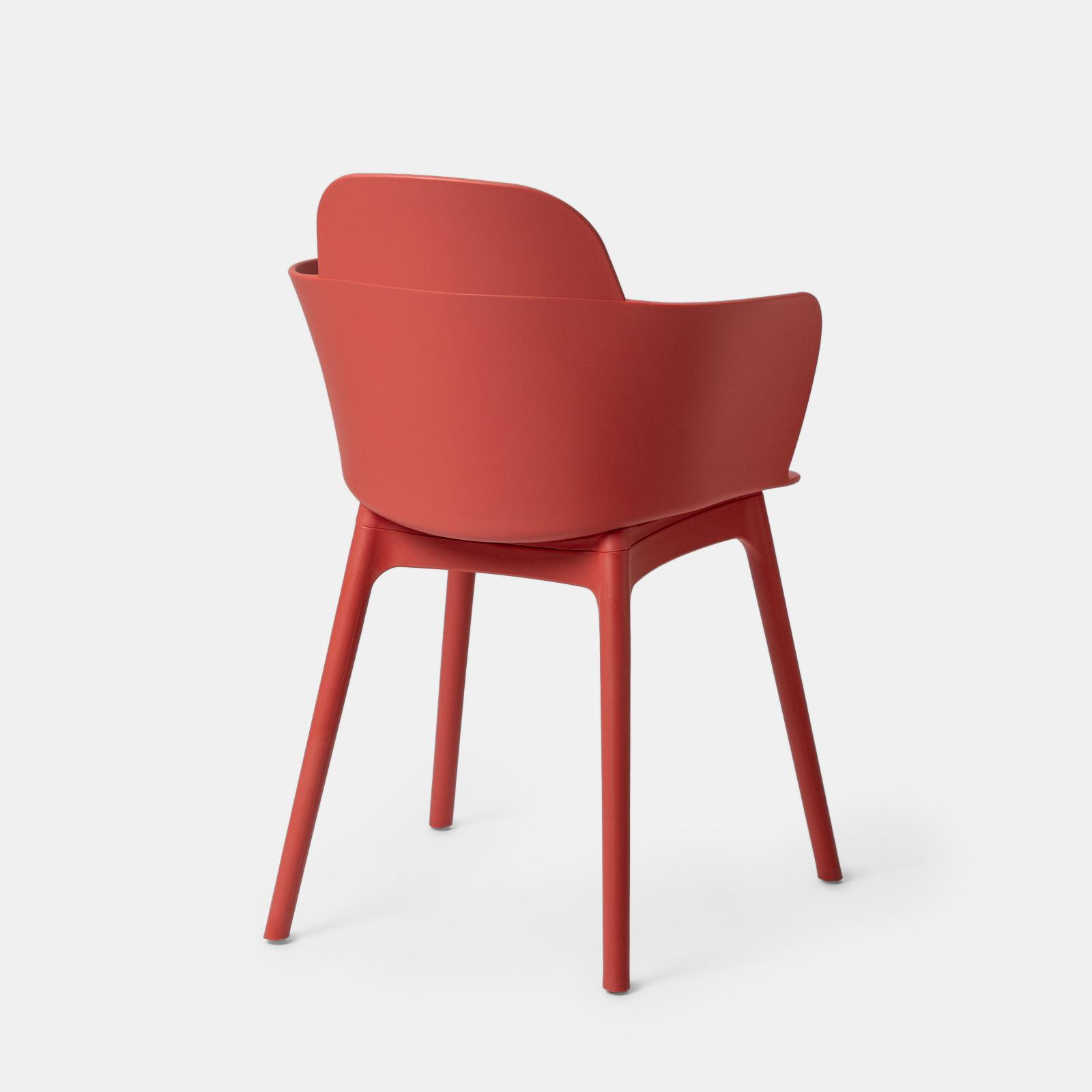 Assembled Structure Red Polypropylene Armchair
