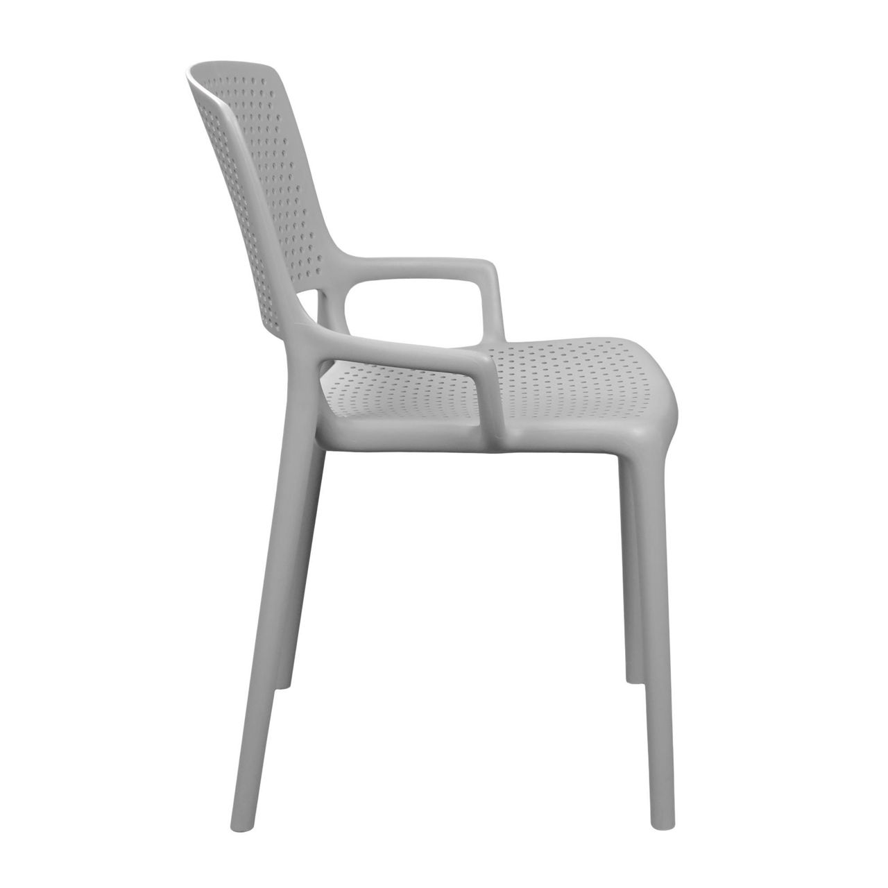 Stackable Light Gray Outdoor Plastic Chair – Weather-Resistant & Space-Saving Design for Patio, Garden & Commercial Use-PP Chair