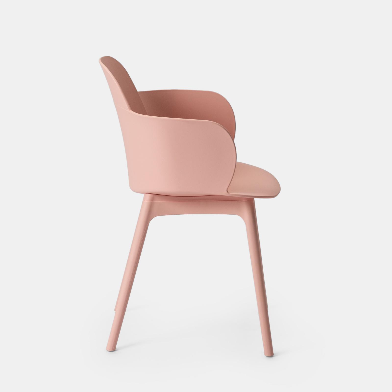 Assembled Structure Pink Polypropylene Armchair