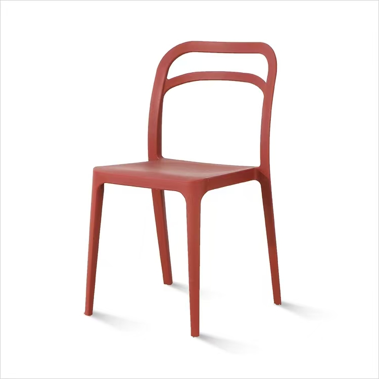 Scarlet Red Polypropylene Café Chair - Bold Stackable Seating Solution
