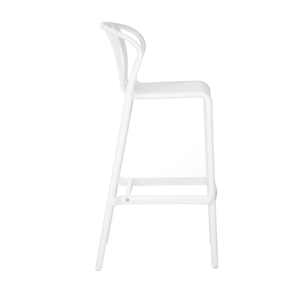 White Polypropylene Bar Stool – Modern & Durable Counter-Height Seating