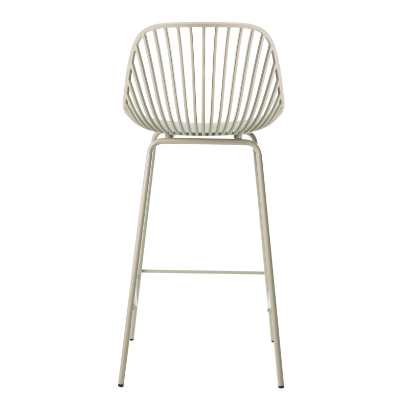 Mint Green Polypropylene Bar Stool with Spray-Finished Metal Base