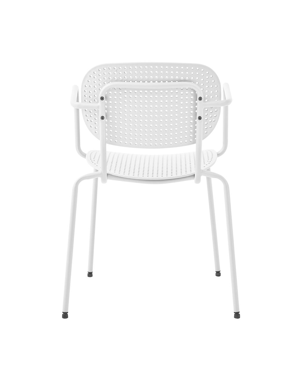 White Plastic Armchair With Metal Frame