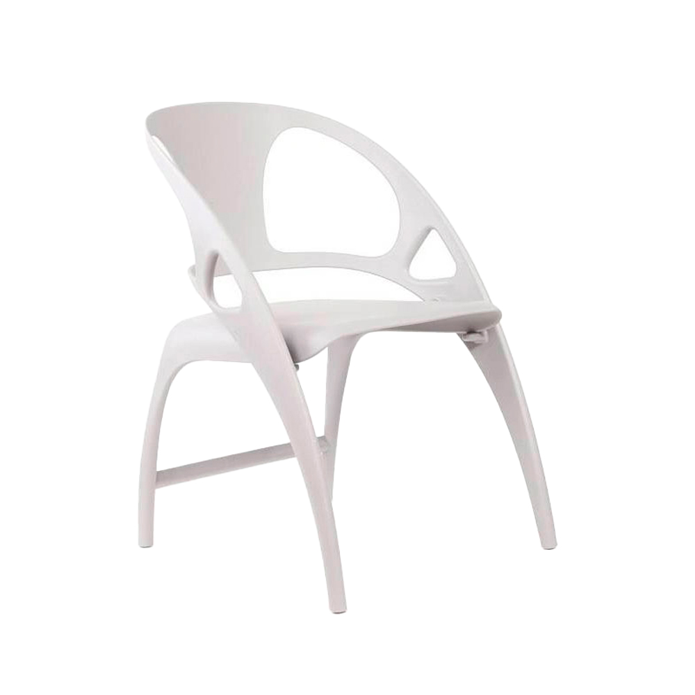 White Foldable Polypropylene Armchair - Space-Saving Stackable Chair with Arms