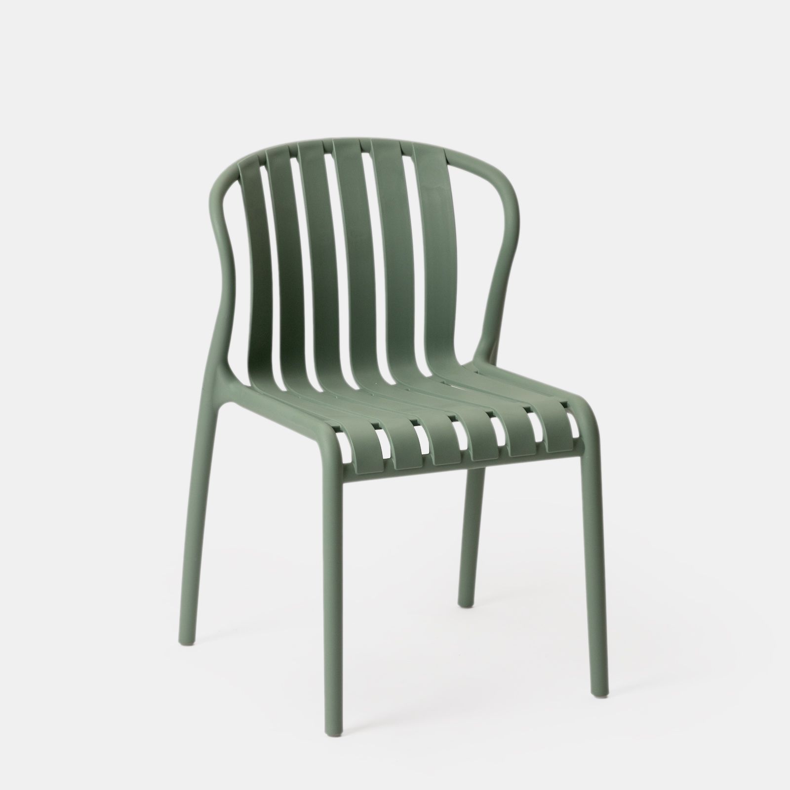 Green Stackable Plastic Dining Chair – Space-Saving & Eco-Friendly Seating