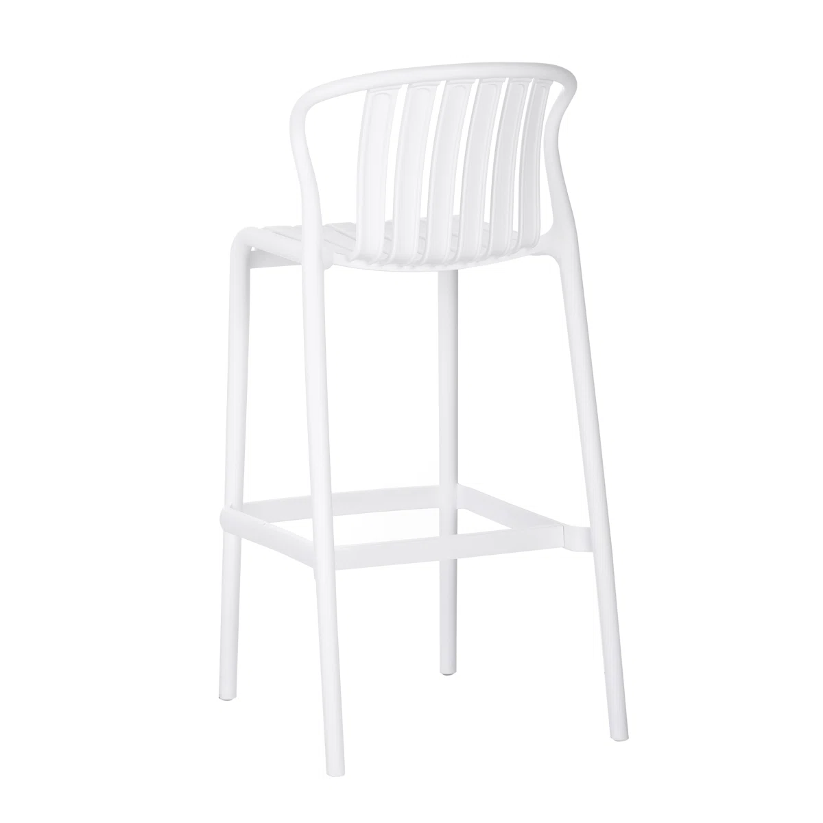 White Polypropylene Bar Stool – Modern & Durable Counter-Height Seating