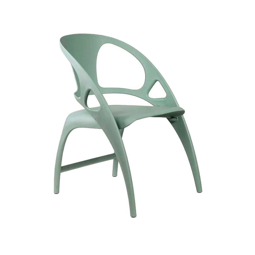 Green Foldable Polypropylene Armchair - Portable & Space-Saving Chair with Arms