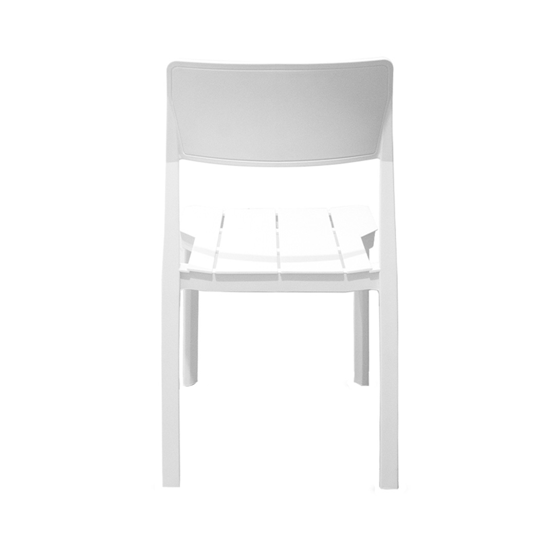 Classic White Stackable Armless Plastic Chair - Space-Saving & Versatile Seating Solution