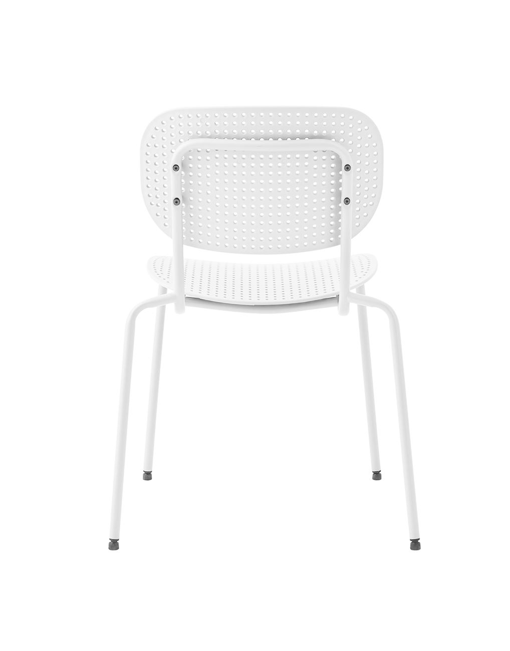White Plastic Chair With Metal Frame