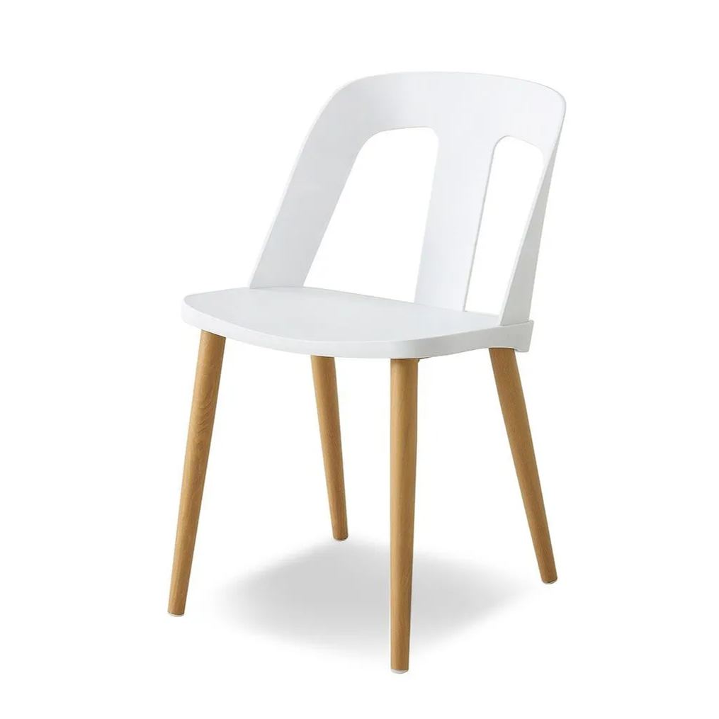White plastic chair with metal feet-PP Chair
