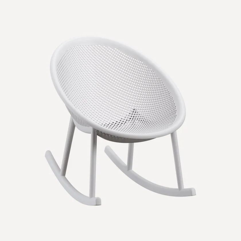 White Plastic Rocking Chair-PP Chair
