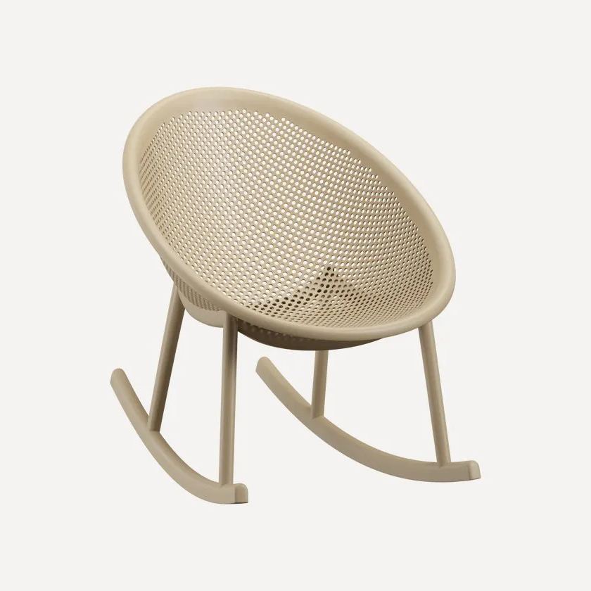Taupe Plastic Rocking Chair-PP Chair