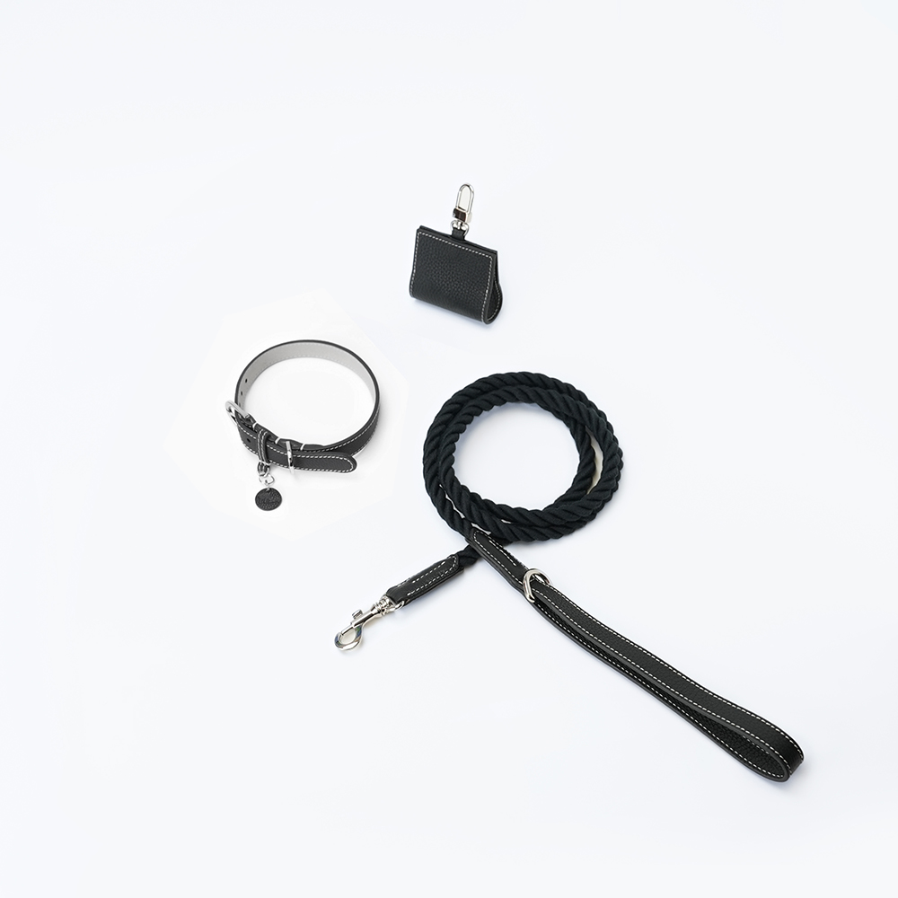 Party Gentelmen Dog Lead Set Black