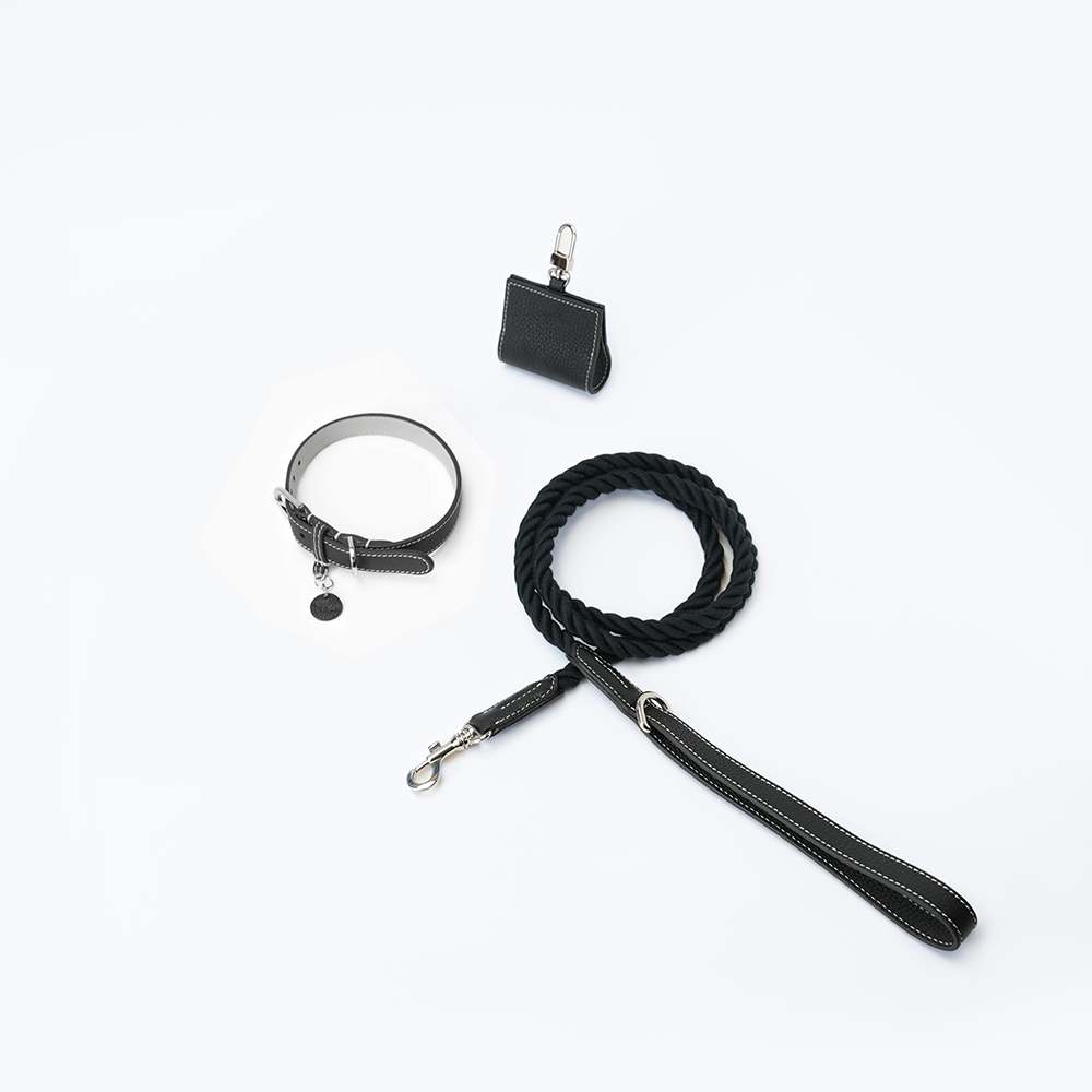 Party Gentelmen Dog Lead Set Black