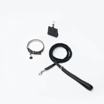 Party Gentelmen Dog Lead Set Black