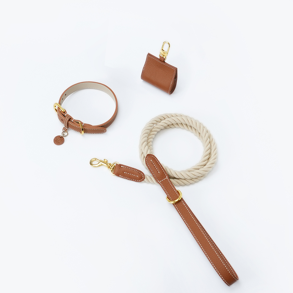 Party Gentelmen Dog Lead Set Brown