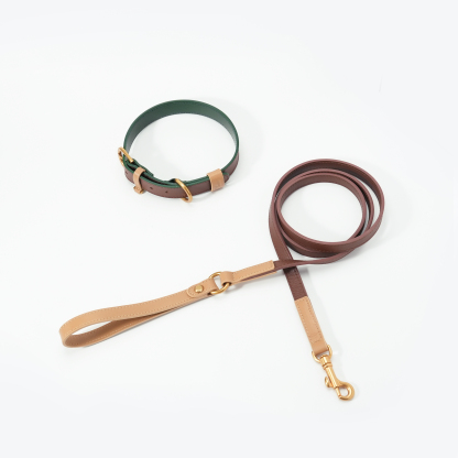 Fall in NY Central Park Dog Lead Set Brown-PPZEN