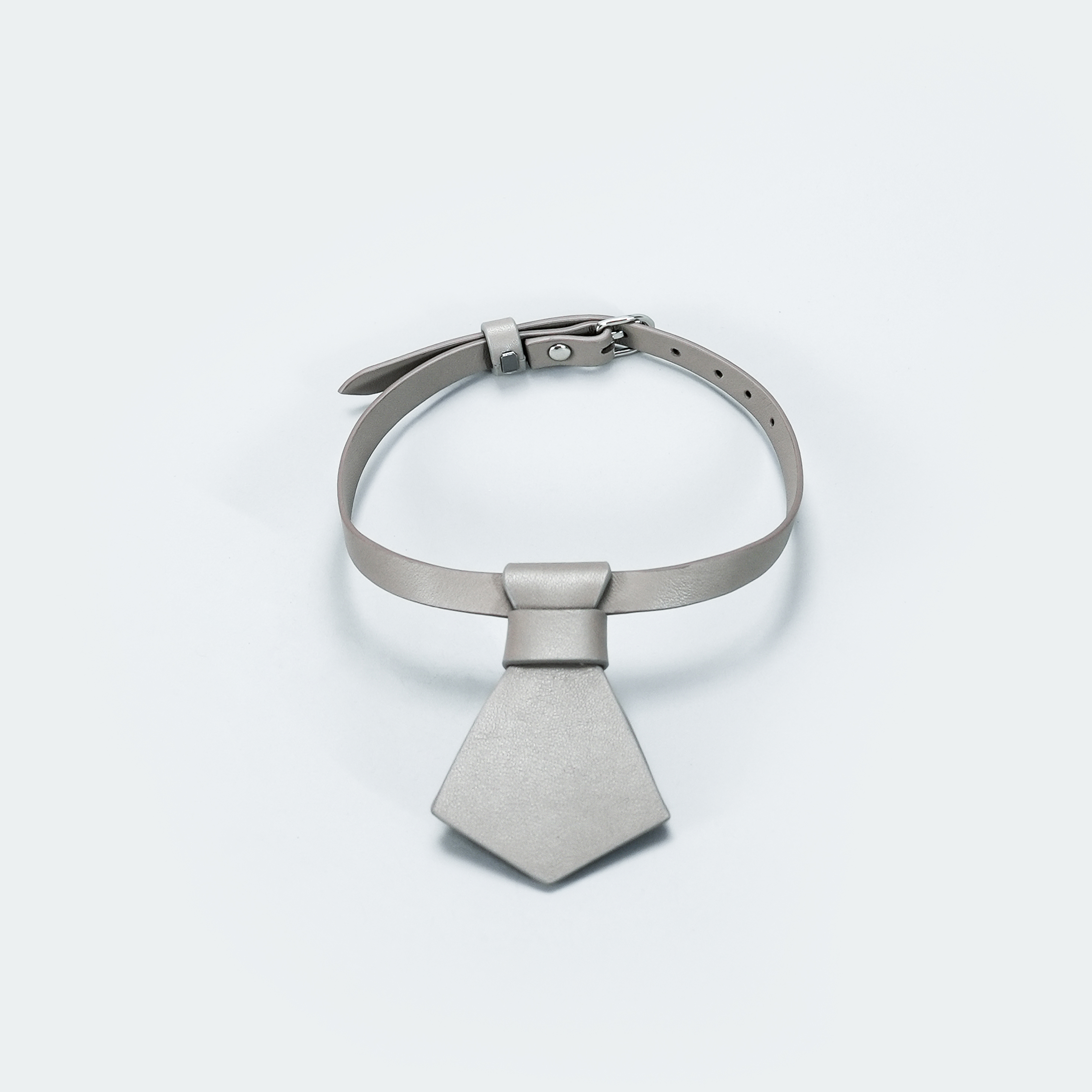 Puppy School Necktie Dog Collar Grey-PPZEN