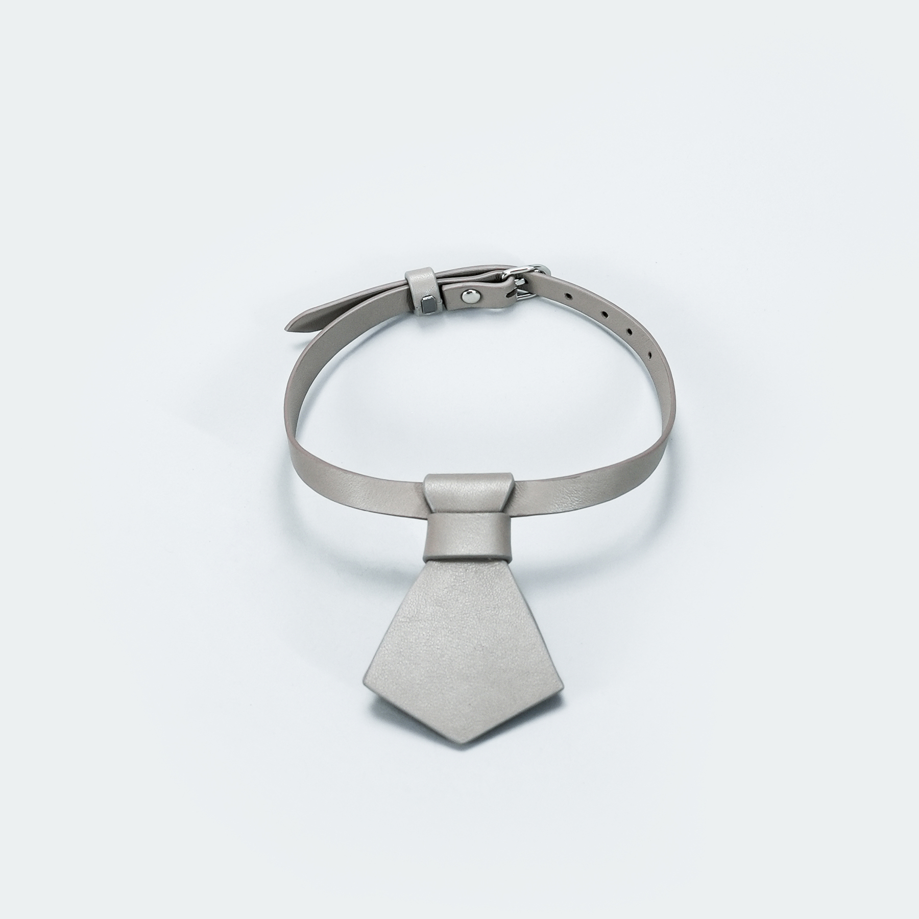 Puppy School Necktie Dog Collar Grey-PPZEN